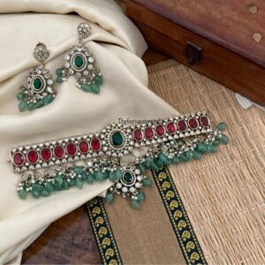 Premium green drops Bridal choker set