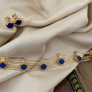 Micro gold BLUE palakka choker set