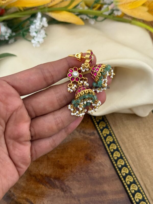 Screwback Mini Jadau jhumkas | Bridal | Bridesmaid
