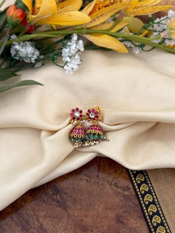 Screwback Mini Jadau jhumkas | Bridal | Bridesmaid