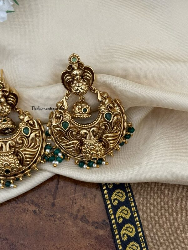 Antique polish Navilu / Peacock Chandbali | Bridal | Bridesmaid