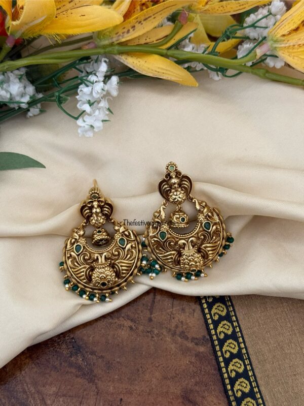 Antique polish Navilu / Peacock Chandbali | Bridal | Bridesmaid