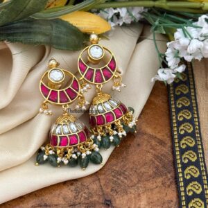 Screwback chand Jadau jhumkas | Bridal | Bridesmaid
