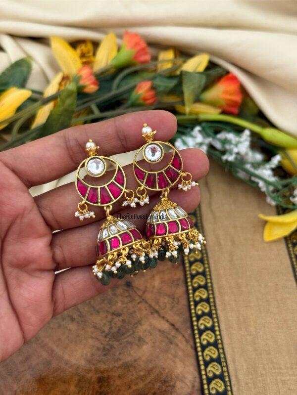 Screwback chand Jadau jhumkas | Bridal | Bridesmaid