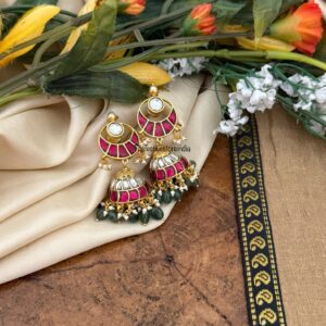 Screwback chand Jadau jhumkas | Bridal | Bridesmaid