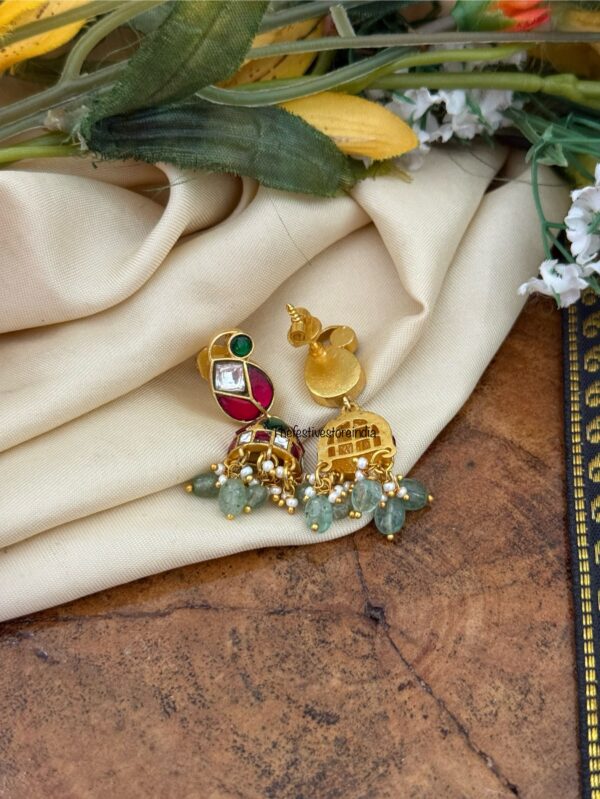 Screwback Navilu Jadau jhumkas | Bridal | Bridesmaid