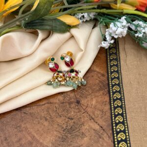 Screwback Navilu Jadau jhumkas | Bridal | Bridesmaid