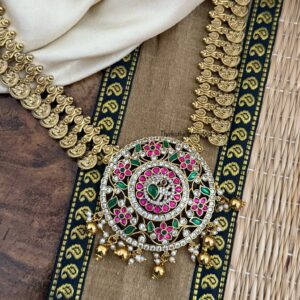 Raagata pendant Kaasu haaram set | Long chain | Bridal | South indian bridal
