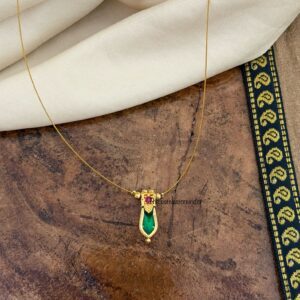 Single enamel palakka pendant invisible chain