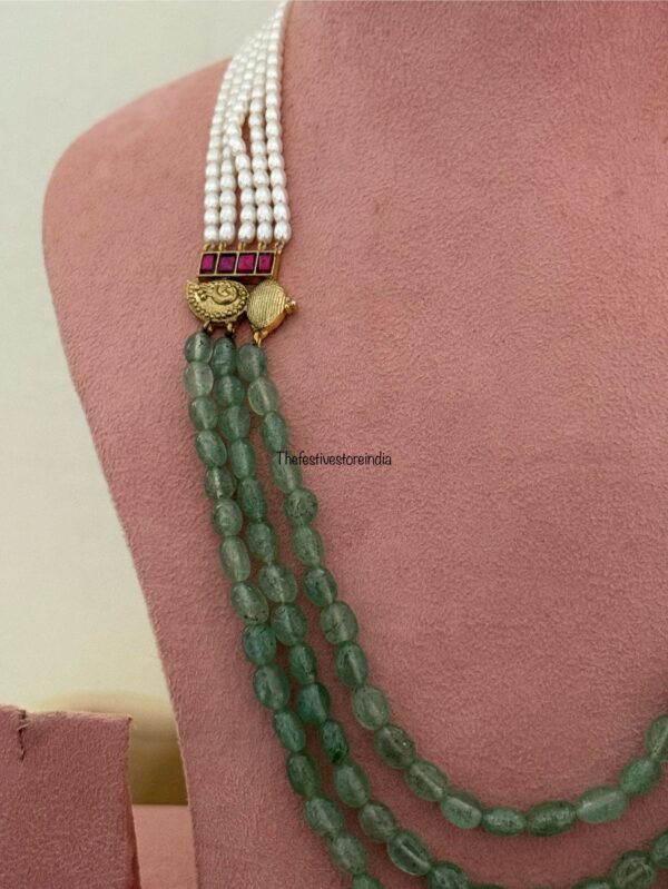 Unisex pearls Jadau mopp chain