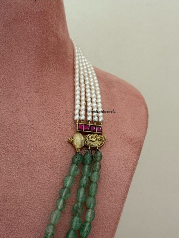 Unisex pearls Jadau mopp chain
