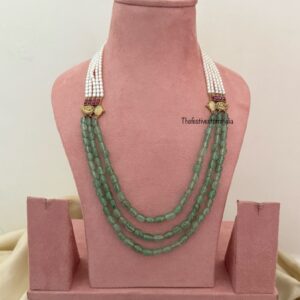 Unisex pearls Jadau mopp chain