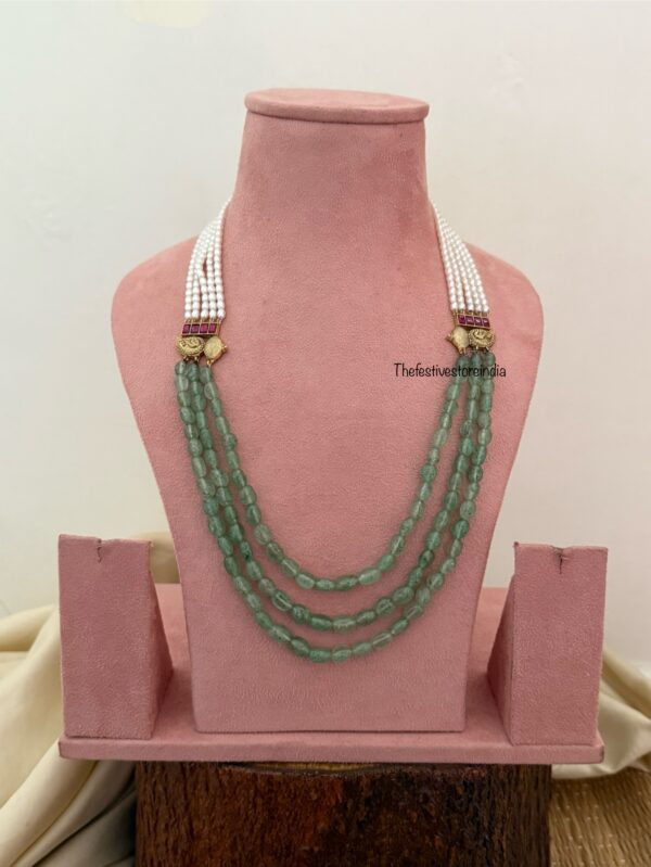 Unisex pearls Jadau mopp chain