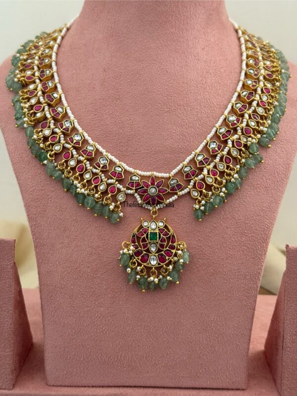 Jadau pearls and stones classic necklace