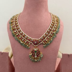 Jadau pearls and stones classic necklace