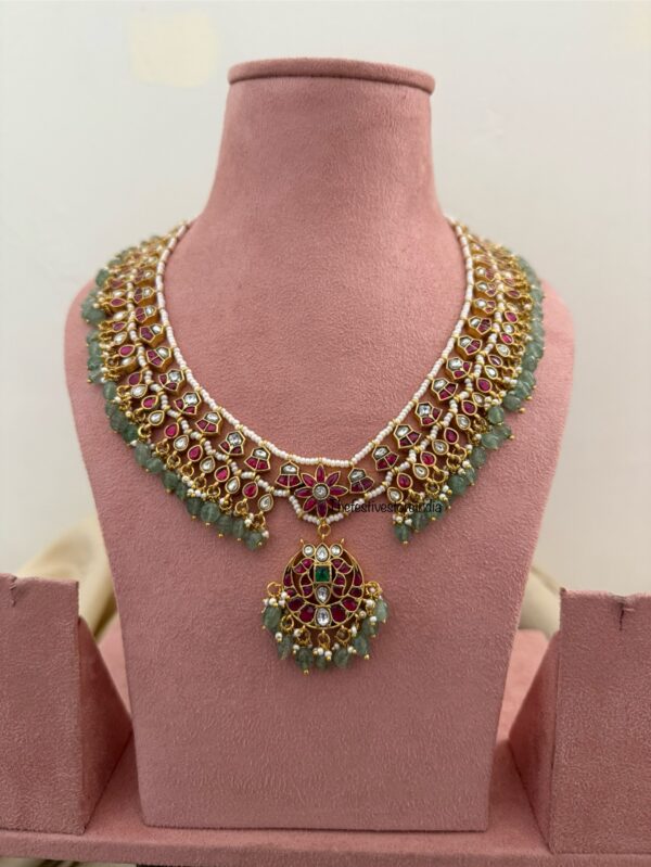 Jadau pearls and stones classic necklace