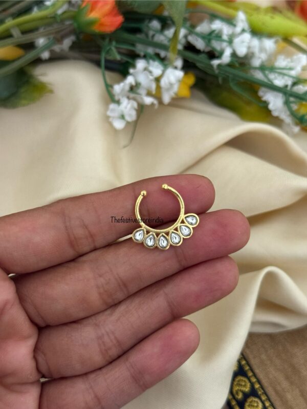 Jadau Septum ring 10 - All white