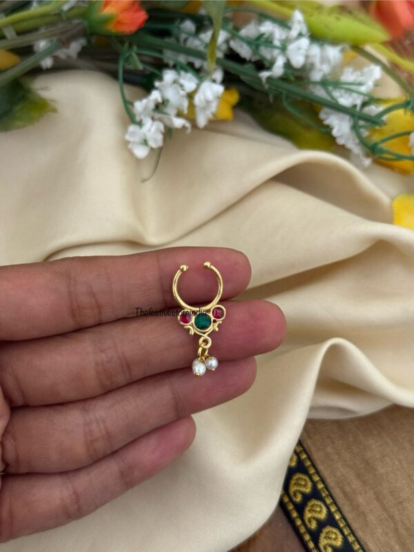 Jadau Septum ring 11 - Multi color