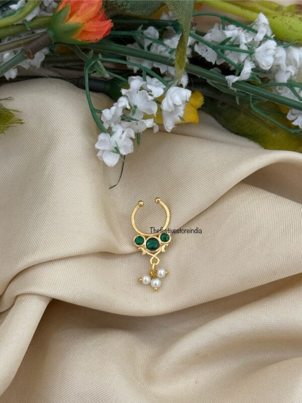 Jadau Septum ring 12 - Green