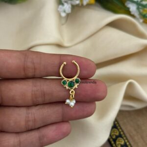 Jadau Septum ring 12 - Green