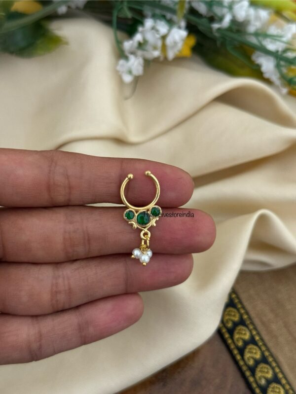 Jadau Septum ring 12 - Green