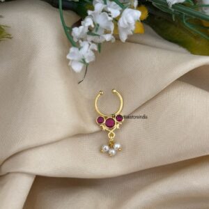 Jadau Septum ring 13 - Red