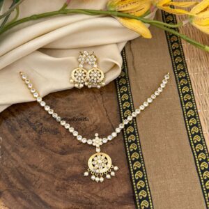 Classic gold look alike Attigai set - All white