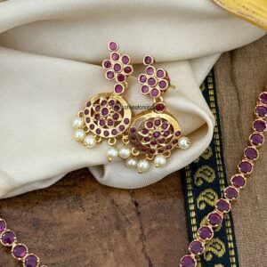 Classic gold look alike Attigai set - Ruby