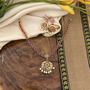 Classic gold look alike Attigai set - Ruby