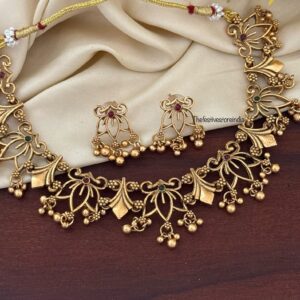Carved Lotus necklace set