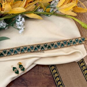 All hearts choker set - GREEN