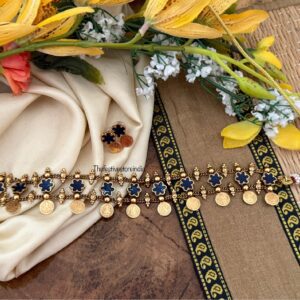 Enamel painted floral choker set - BLUE | Jewelry | Bridal | Kerala jewellery