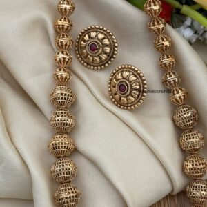 All gold beads mala set | Haaram | Budgeted