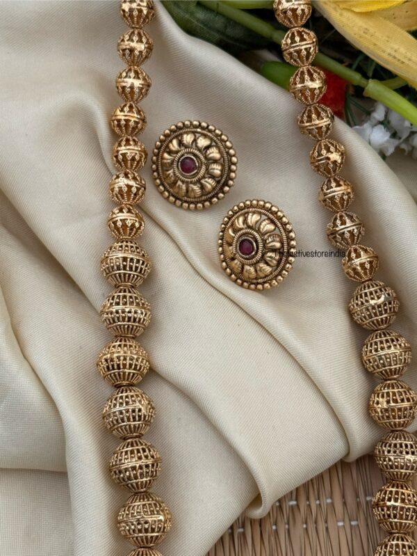 All gold beads mala set | Haaram | Budgeted