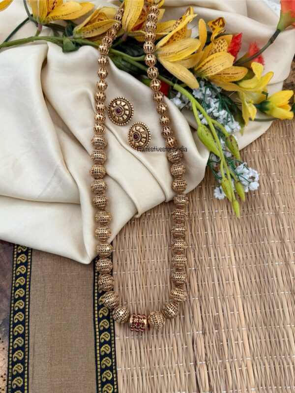 All gold beads mala set | Haaram | Budgeted