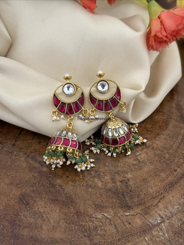 Screwback chand Jadau jhumkas | Bridal | Bridesmaid