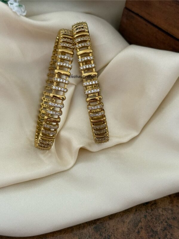 Gold look alike AD bangles - Set of 2