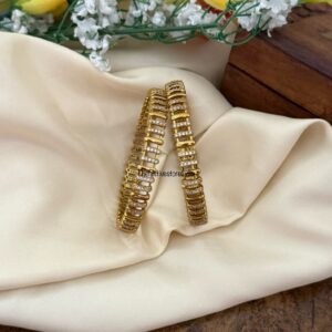 Gold look alike AD bangles - Set of 2