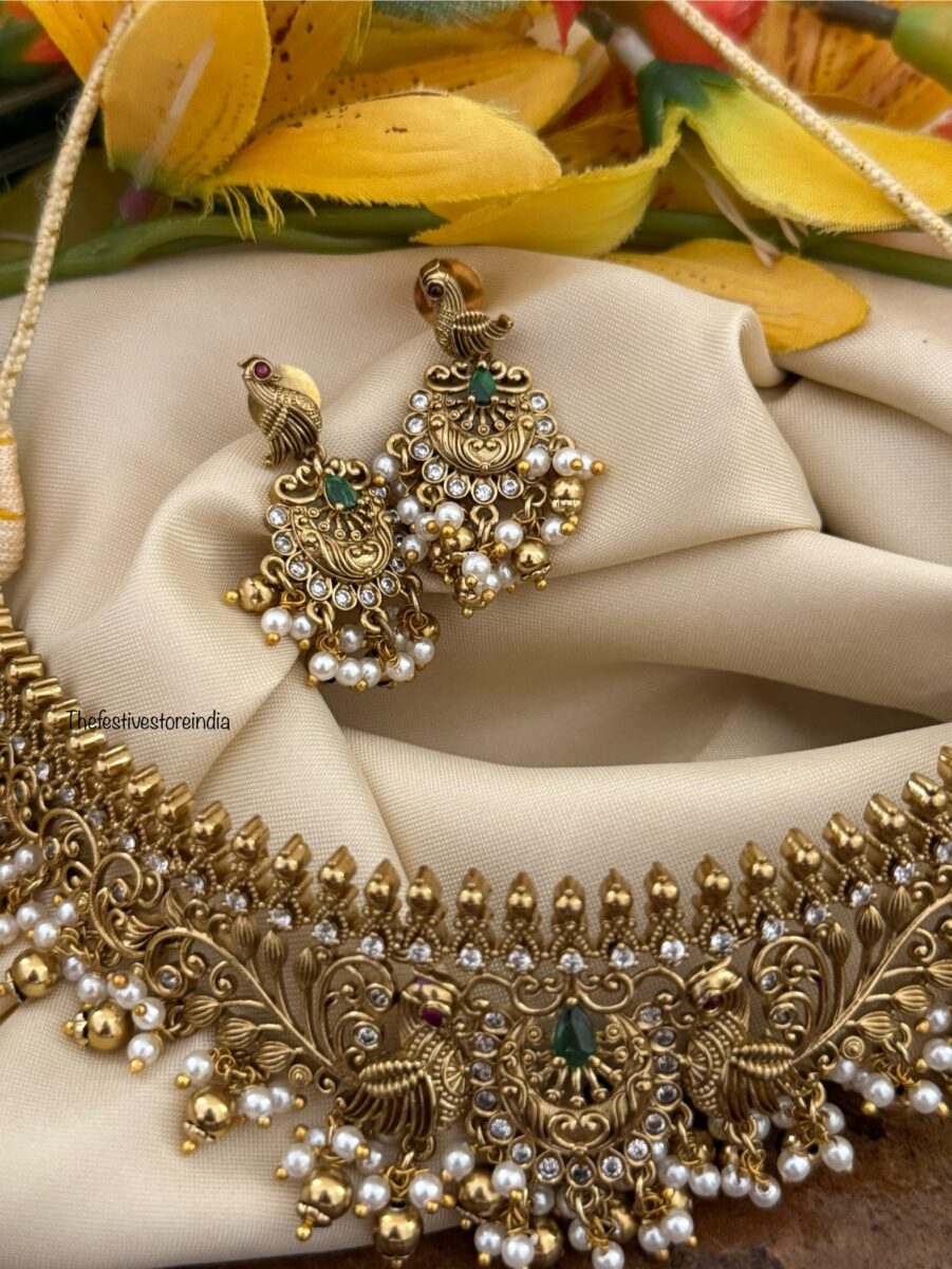 Bridal gold beads choker set