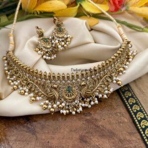 Bridal gold beads choker set