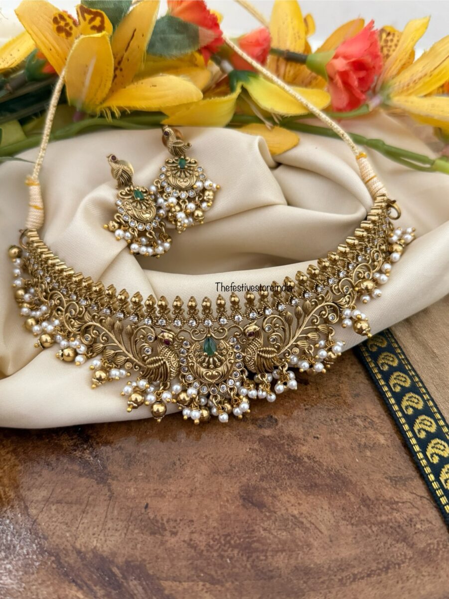 Bridal gold beads choker set