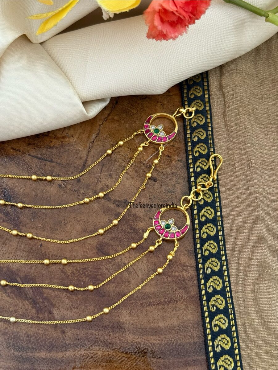 Jadau unique 3 layer Maati | Earchain | Champasaralu