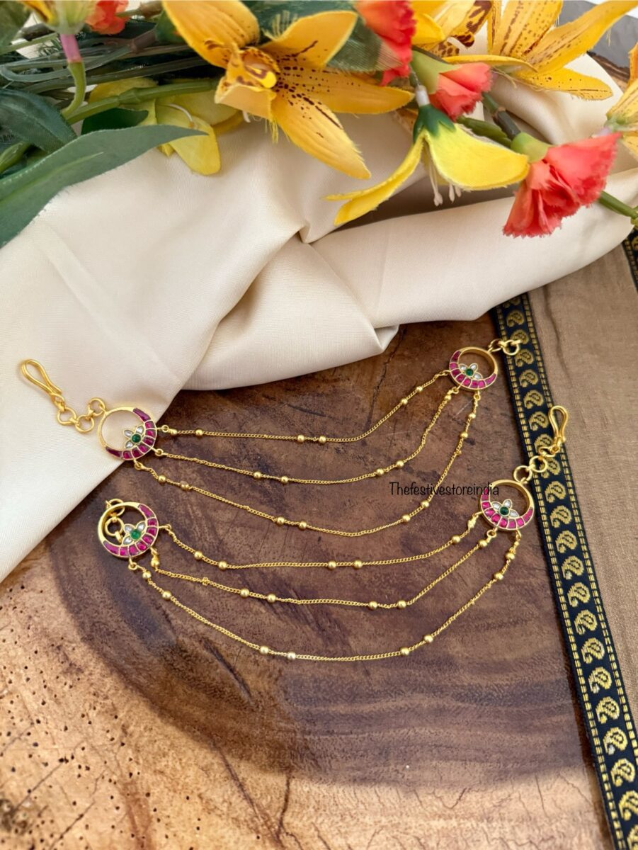 Jadau unique 3 layer Maati | Earchain | Champasaralu