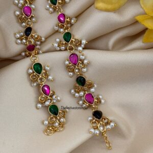 Jadau multi color stone straight Maati | Earchain | Champasaralu
