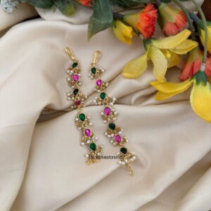 Jadau multi color stone straight Maati | Earchain | Champasaralu