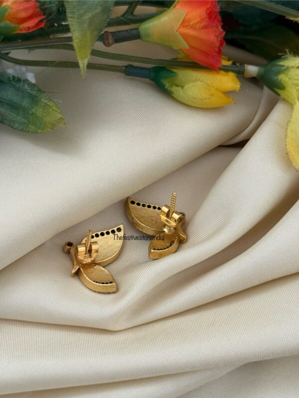 Jadau  Butterfly earrings - Screwback (with white stone) | Bridesmaid