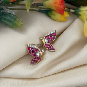 Jadau  Butterfly earrings - Screwback (with white stone) | Bridesmaid