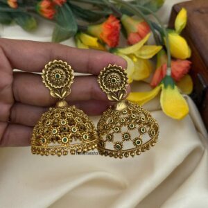 Lightweight all gold jumbo jhumkas | Big Jhumka