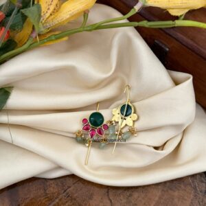 Jadau Green stone earcuff | Stick ear cuff