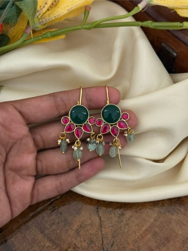 Jadau Green stone earcuff | Stick ear cuff